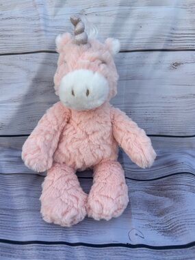 Vtg Mary Meyer Pink Unicorn Blush Putty Plush Stuffed Animal 12” Baby Plushie
